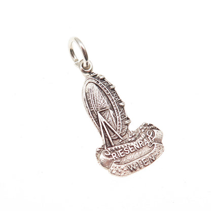 900 Silver Vintage Giant Ferris Wheel Vienna Mini Charm Pendant