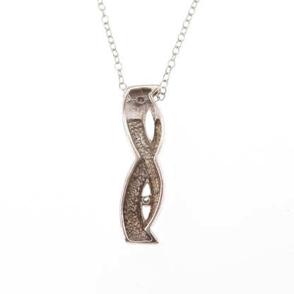 Jewelry Concepts Sterling Silver Real Diamond Infinity Cable Chain Necklace 18"