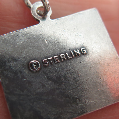 FRENCH & FRANKLIN Sterling Silver Vintage Wyoming Oxidized Minimalist Pendant