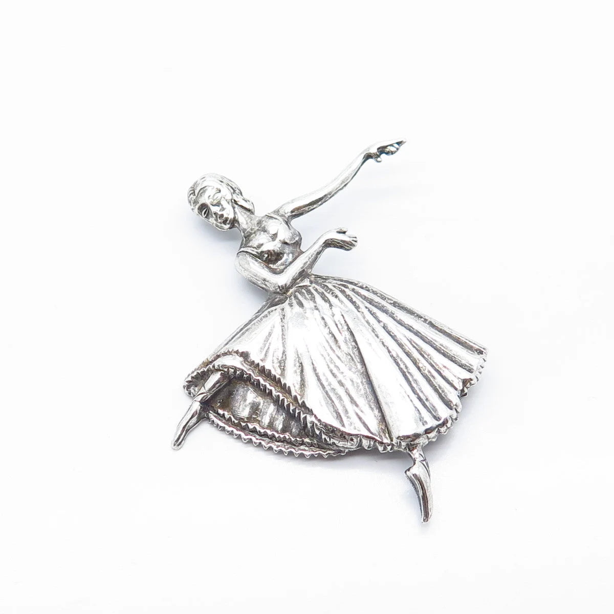925 Sterling Silver Antique Lang Ballerina Dancer Girl Pin Brooch