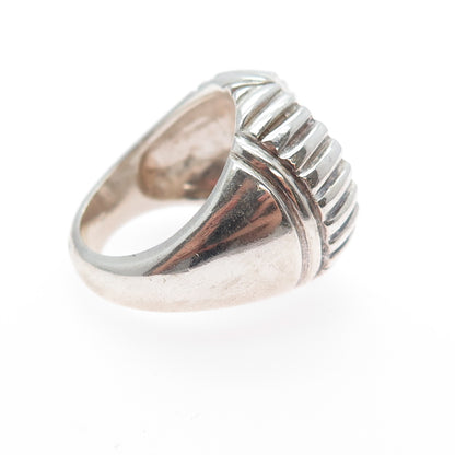 925 Sterling Silver Vintage Modernist Statement Ring Size 6.25