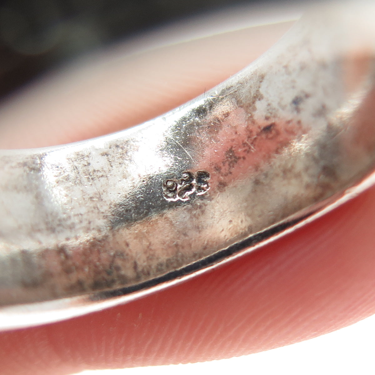 925 Sterling Silver Vintage Roped Oxidized Band Ring Size 8
