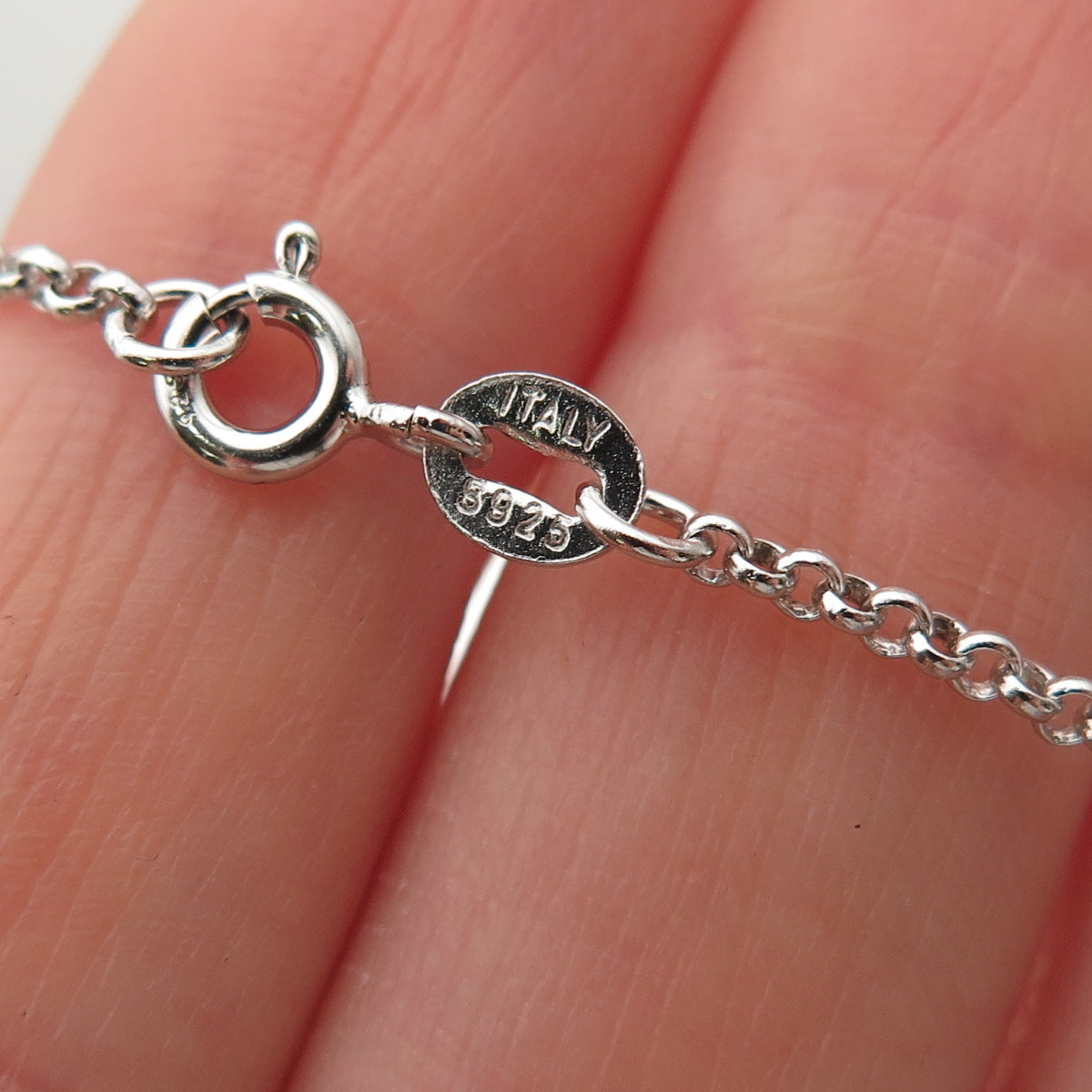 925 Sterling Silver Italy Rolo Chain Necklace 18"