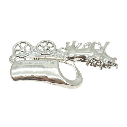 925 Sterling Silver Antique Art Deco Welcome Wagon Pin Brooch