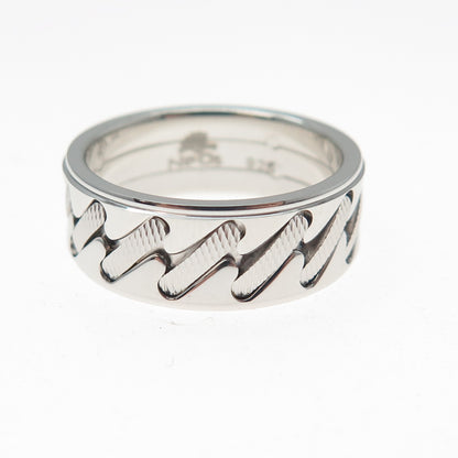 NEOS 925 Sterling Silver Textured Sewing Stitches Band Ring Size 8.75