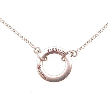 Talisa Sterling Silver Vintage Milania Mason Helena Circle Name Necklace 20-22"