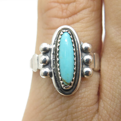 BELL TRADING POST Old Pawn 925 Sterling Silver Vintage Turquoise Ring Size 4.75