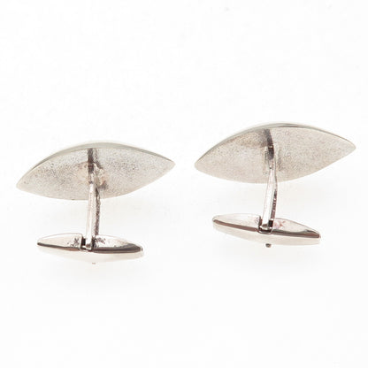 925 Sterling Silver Vintage Poland Real Amber Modernist Cufflinks