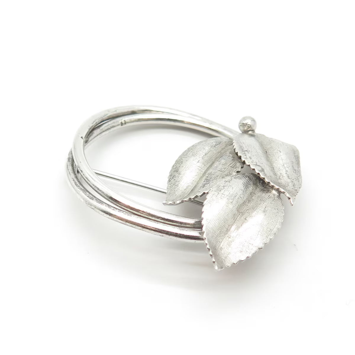 925 Sterling Silver Vintage A&Z Floral Pin Brooch