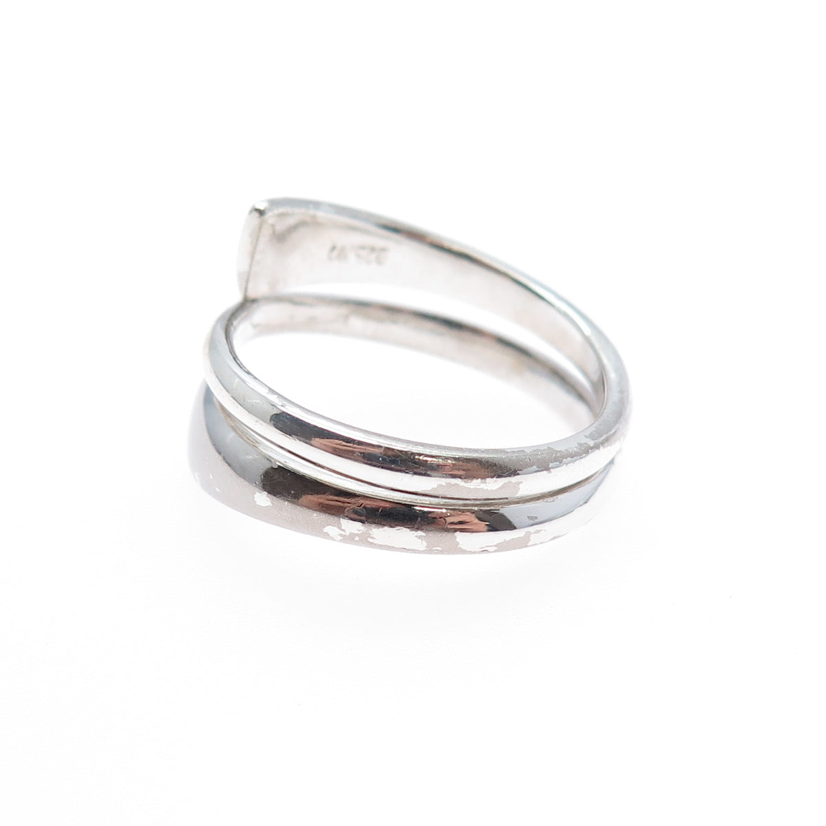 CHARLES WINSTON Sterling Silver Vintage Modernist Wrap Adjustable Ring Size 8.75