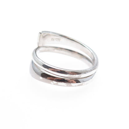 CHARLES WINSTON Sterling Silver Vintage Modernist Wrap Adjustable Ring Size 8.75