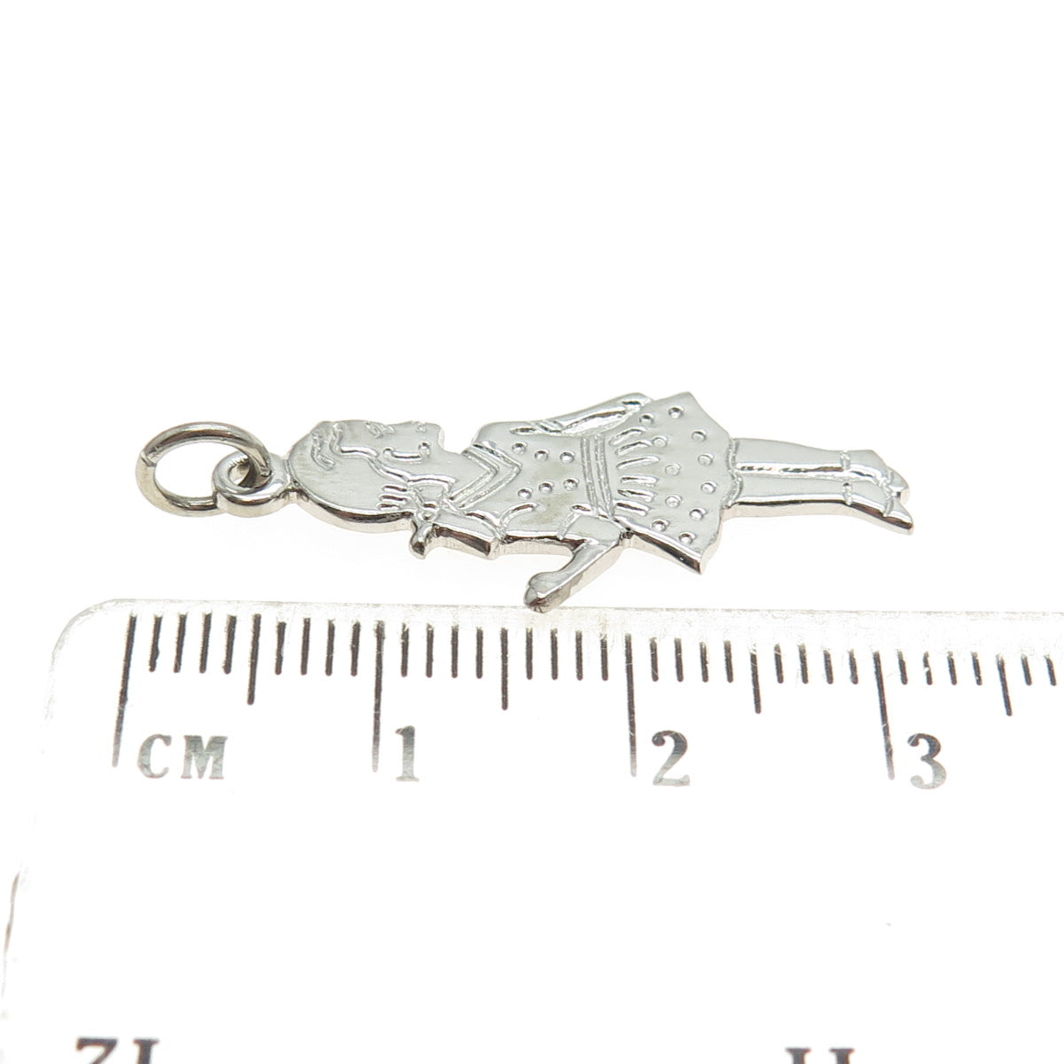 925 Sterling Silver Vintage Summer Girl Charm Pendant