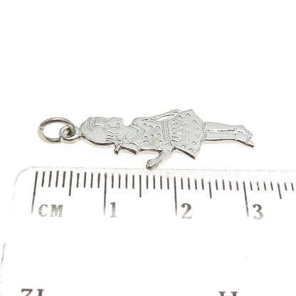 925 Sterling Silver Vintage Summer Girl Charm Pendant