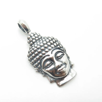 925 Sterling Silver Vintage Buddha Face Pendant