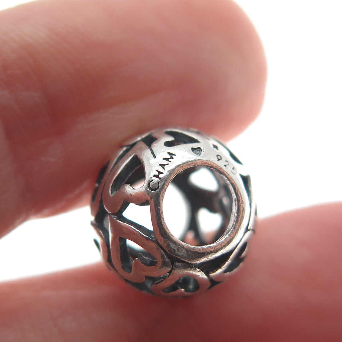 CHAMILIA 925 Sterling Silver Open Hearts Love Bead Charm