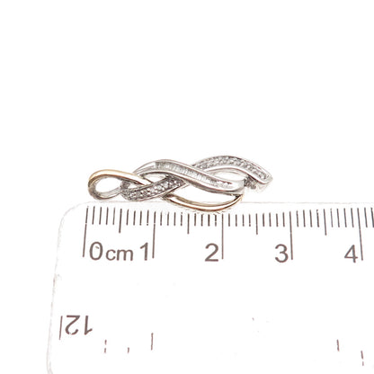 Sun 925 Sterling Silver 14K Gold Real Diamond Infinity Charm Pendant