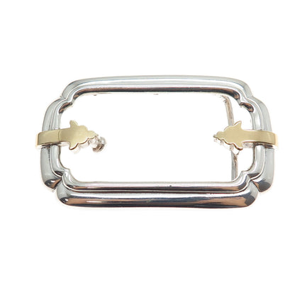 18K Gold 925 Sterling Silver Vintage Floral Belt Buckle