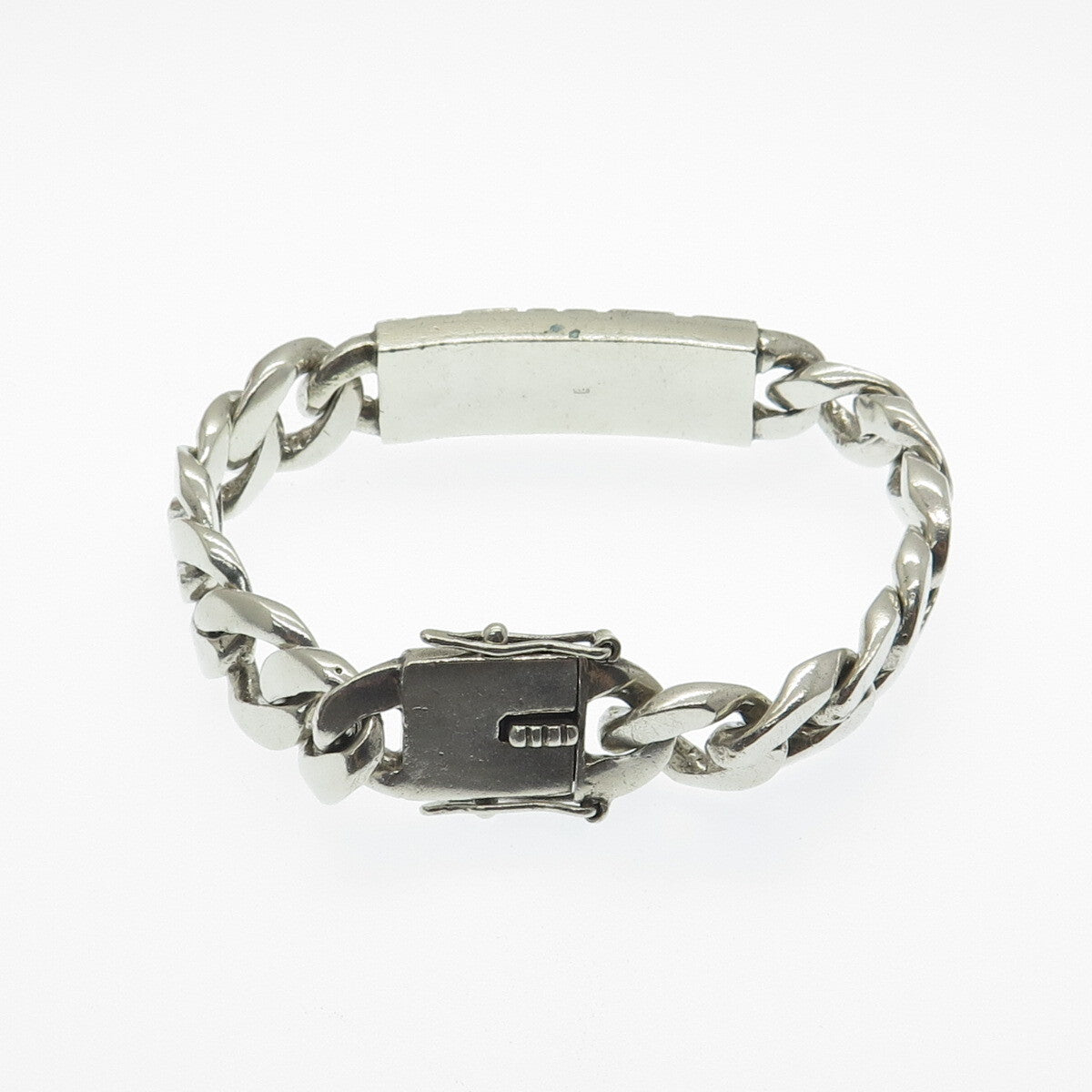 925 Sterling Silver Vintage "Bryan" Name Solid 93.7g ID Cuban Link Bracelet 8"