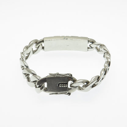 925 Sterling Silver Vintage "Bryan" Name Solid 93.7g ID Cuban Link Bracelet 8"