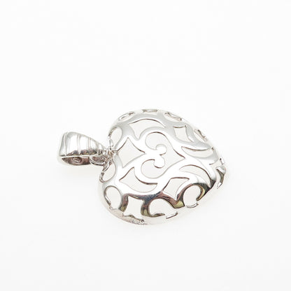MILOR 925 Sterling Silver Vintage Italy Ornate Heart Charm Pendant
