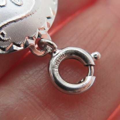 JEWELART 925 Sterling Silver Vintage Sweet 16 Spring Ring Lock Charm Pendant
