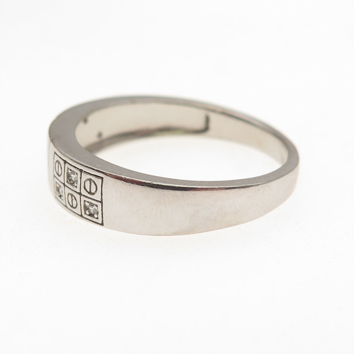 925 Sterling Silver Round-Cut C Z Ring Size 10.25