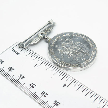 925 Sterling Silver Vintage Canada 1939 1945 Voluntary Service Coin Pin Brooch