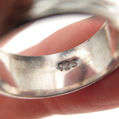925 Sterling Silver Vintage Infinity Woven Oxidized Band Ring Size 7