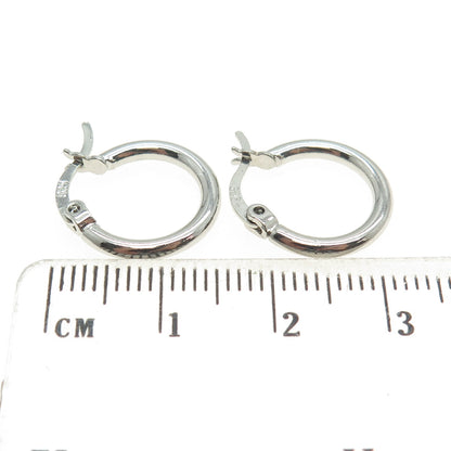 925 Sterling Silver Classic Hinged Hoop Earrings