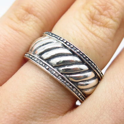 925 Sterling Silver Vintage Braided Band Ring Size 6