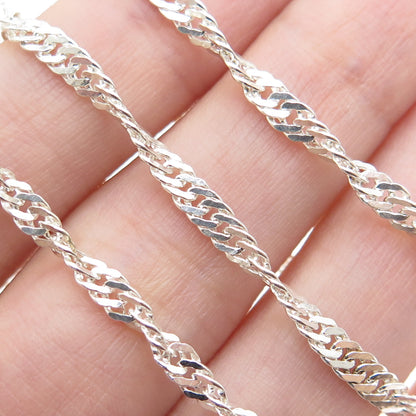 925 Sterling Silver Vintage Singapore Chain Necklace 16"