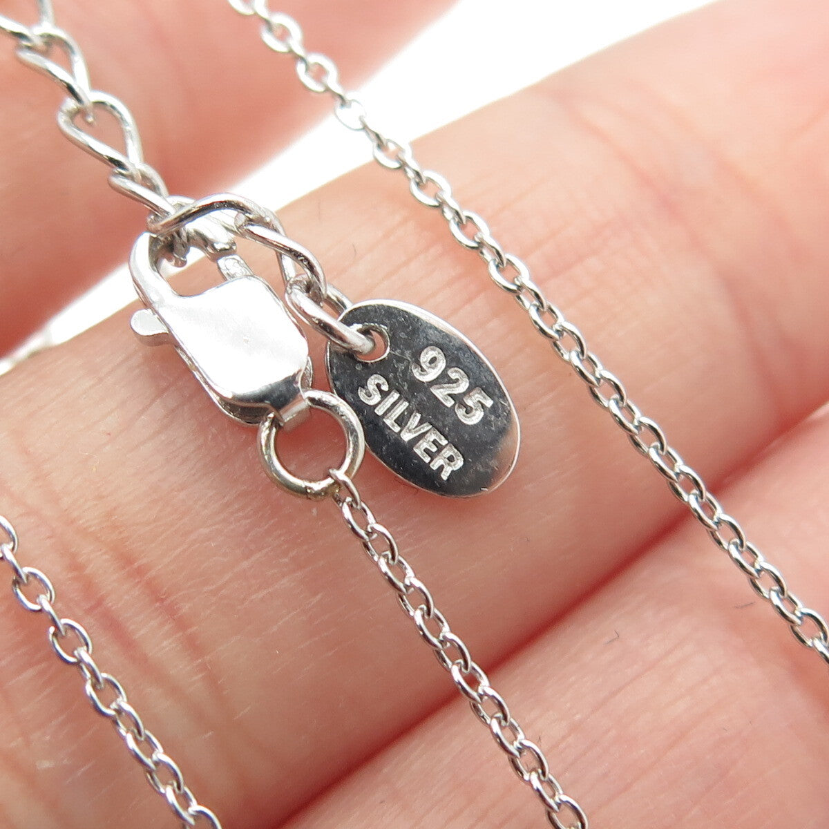 925 Sterling Silver Pave C Z Key Star Rolo Chain Necklace 18"