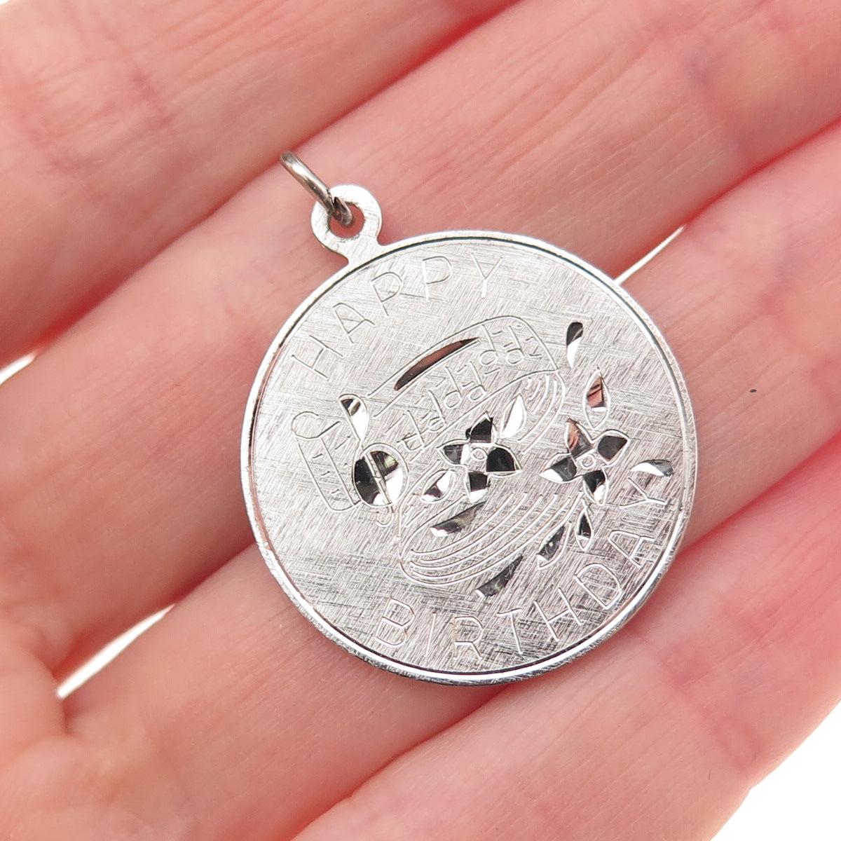 Griffith & Sons 925 Sterling Silver Vintage Happy Birthday Charm Pendant