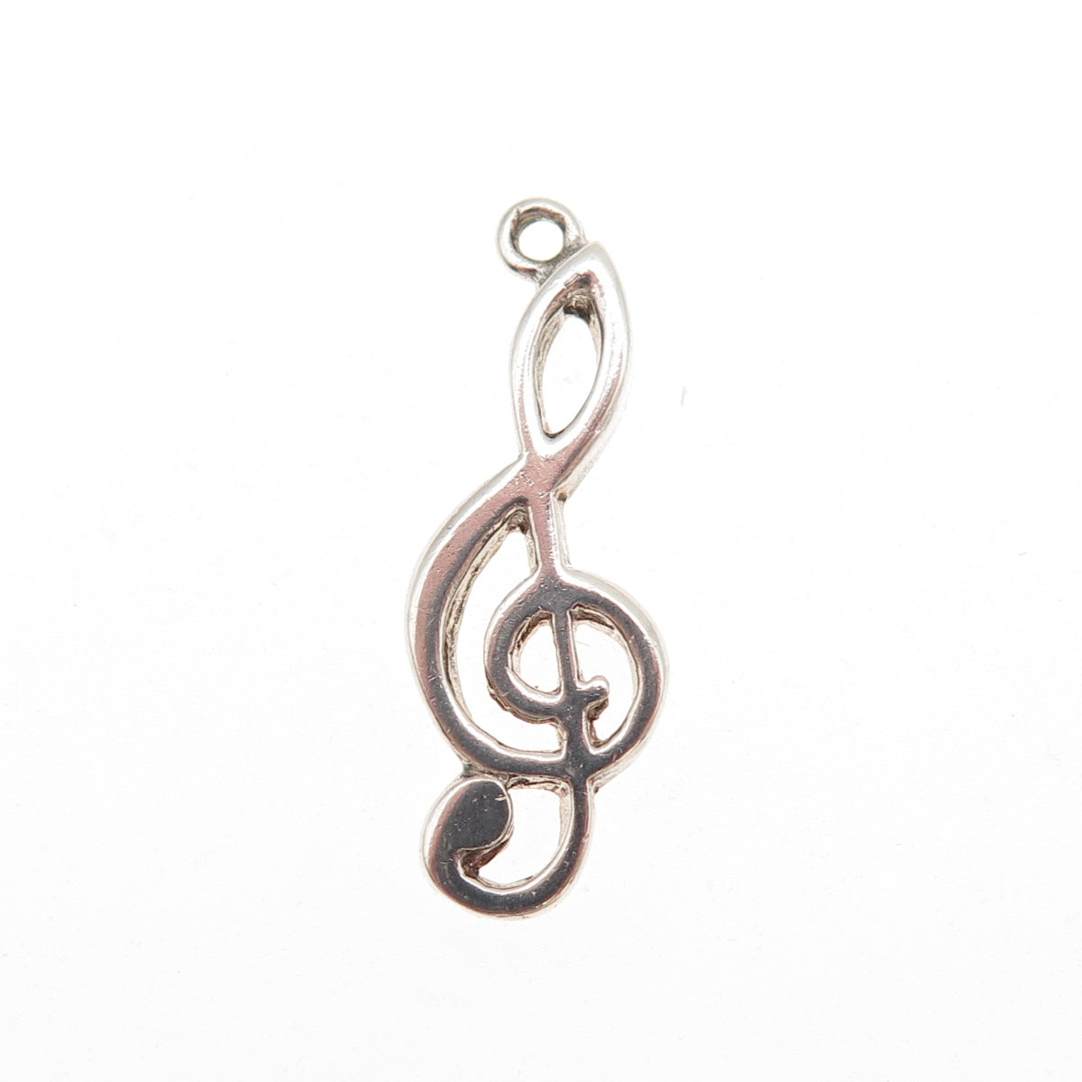 Cellini 925 Sterling Silver Vintage Treble Clef Charm Pendant