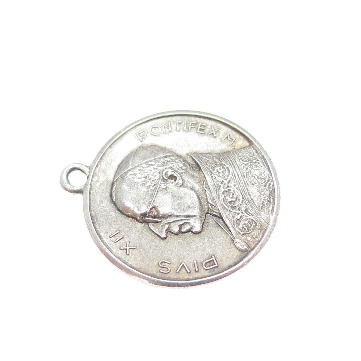 800 Silver Vintage Italy Pope John XXII Ricardo Di Roma Minimalist Charm Pendant
