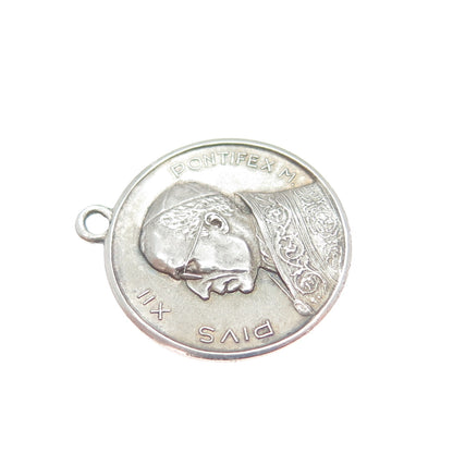 800 Silver Vintage Italy Pope John XXII Ricardo Di Roma Minimalist Charm Pendant