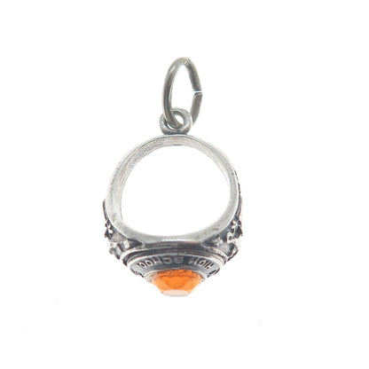 BEAU 925 Sterling Vintage Rhinestone Highland Springs HS Ring Mini Charm Pendant