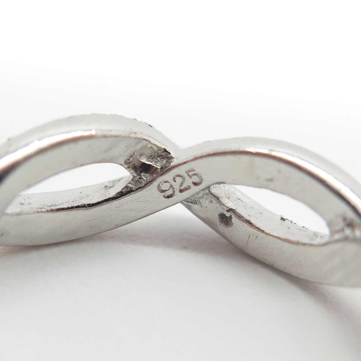 925 Sterling Silver All Around Infinity Link Band Ring Size 7.25