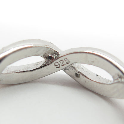 925 Sterling Silver All Around Infinity Link Band Ring Size 7.25