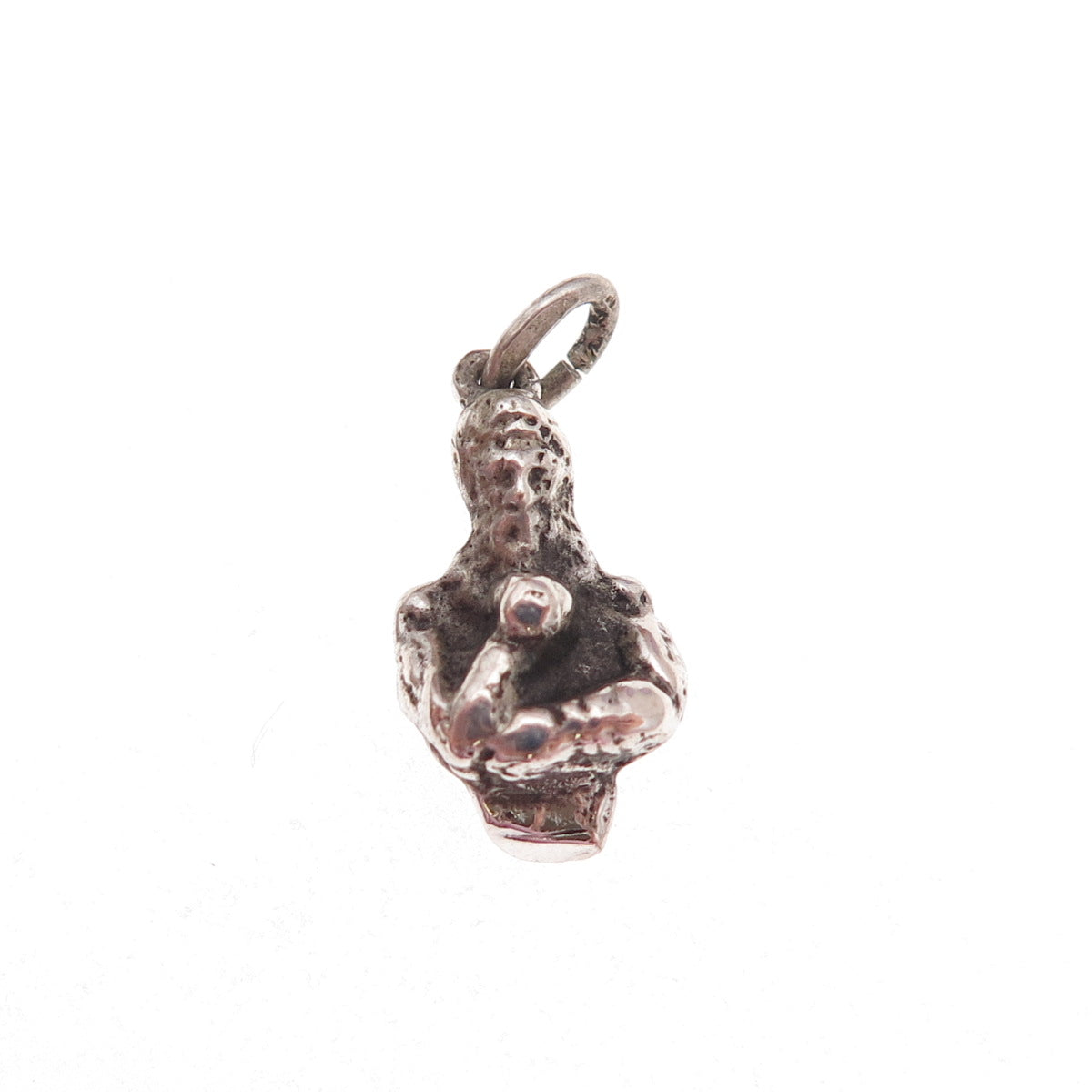 800 Silver Antique Art Deco Bust of William Shakespeare Charm Pendant