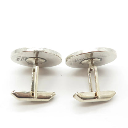 925 Sterling Silver 2-Tone Vintage Real Azurite Inlay Metales Casados Cufflinks