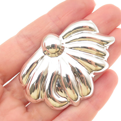 925 Sterling Silver Vintage Mexico Modernist Flower Slide Pendant
