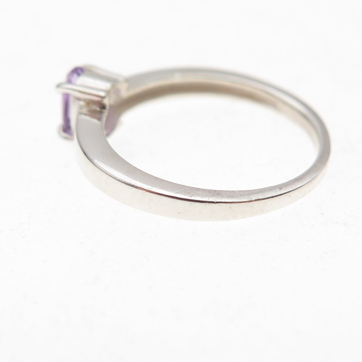 CNA Pranda 925 Sterling Silver Vintage Real Oval-Cut Amethyst Ring Size 5.25
