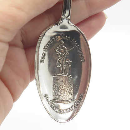 925 Sterling Silver Antique Watson States & Cities Massachusetts Demitasse Spoon