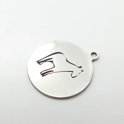 925 Sterling Silver USA Two In Town Horse Charm Pendant