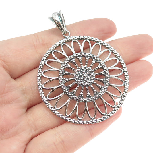 MILOR 925 Sterling Silver Vintage Italy Ornate Floral Pendant