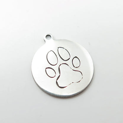 925 Sterling Silver USA Two In Town Paw Charm Pendant
