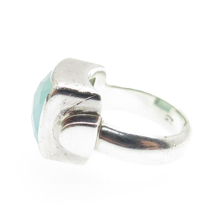 JGD JANICE GIRARDI 925 Sterling Silver Vintage Real Chalcedony Ring Size 6.25