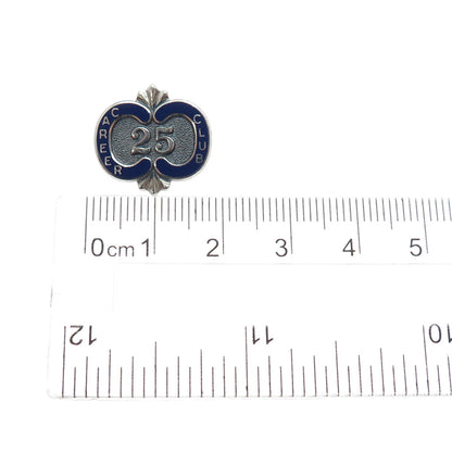 O.C. TANNER 925 Sterling Silver Vintage Enamel Career Club 25 Year Member Pin