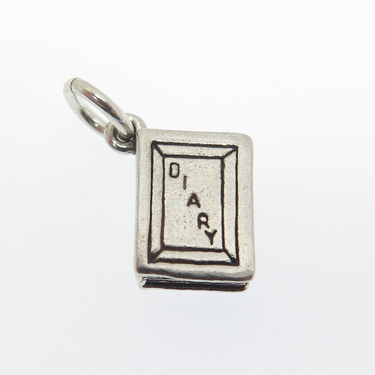 SUN WEST 925 Sterling Silver Vintage Diary Minimalist Charm Pendant
